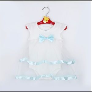 24 month onesie dress white with blue